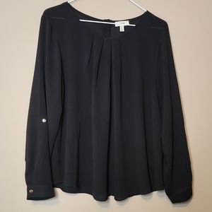 Black top with gold buttons down back